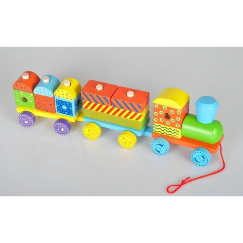 Houten blokken Trein - 40cm
