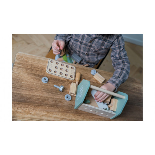Dantoy - Houten gereedschapsbox 26-delig in doos