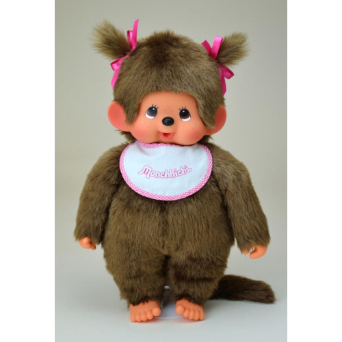 Monchhichi - Meisje met slab roze (45cm)