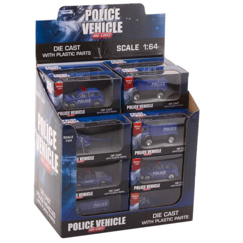 Politie Voertuigen 1:64 In Display - 5 stuks