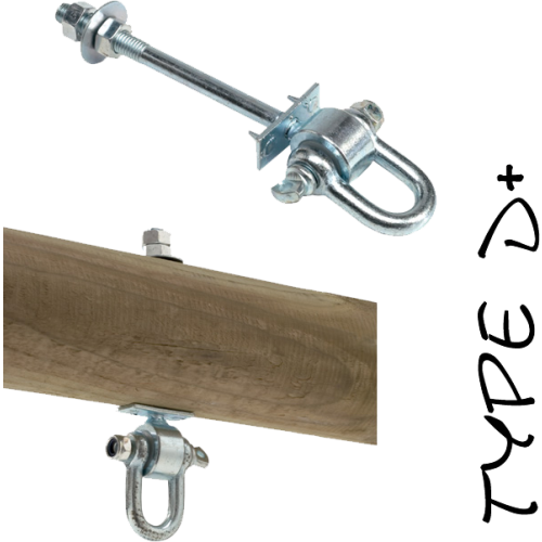 Schommelhaak Model D+ 14 cm met Harpsluiting - Set van 2st