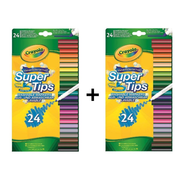 Crayola Duo Pack van 24 Viltstiften met Superpunt