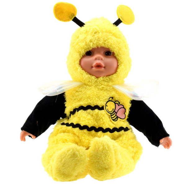 babypop met dierenpyjama bijtje geel