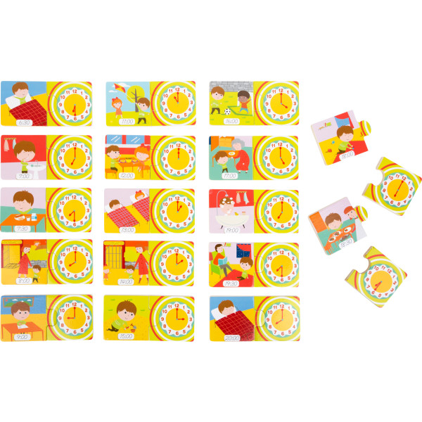 Small Foot Leerpuzzel Klok Kijken Hout 34 Stukjes 12 X 6 Cm