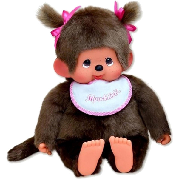 Monchhichi - Meisje met slab roze (45cm)