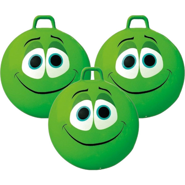Skippybal smiley voor kinderen 65 cm geel