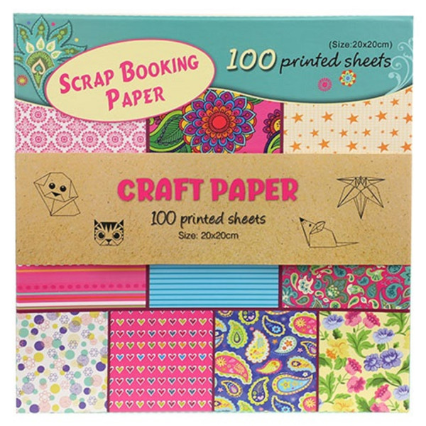 Scrap Book Knustselpapier 100 stuks - 20 x 20 cm