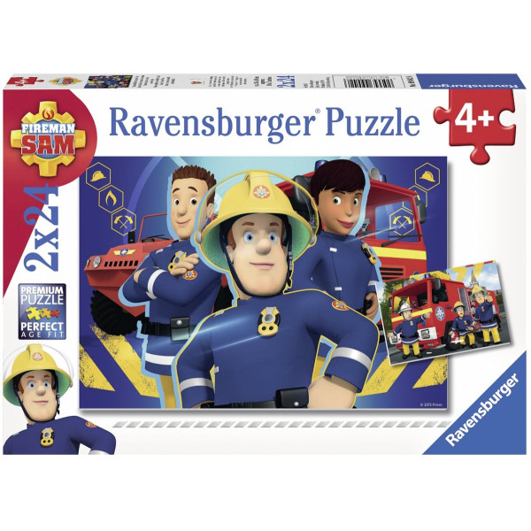 Ravenburger - Brandweerman Sam helpt je uit de brand (2x24) - Kinderpuzzel