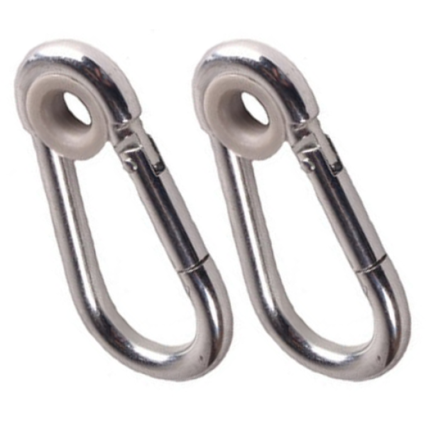 Karabijnhaak met Kunststof Ring - Set van 2 stuks