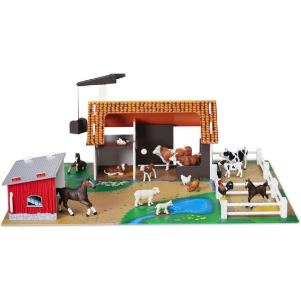 7315621021406 - Micki - Houten Landbouw boerderij - met speelfiguren