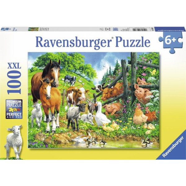 4005556106899 - Ravensburger puzzel Dierenbijeenkomst - Legpuzzel - 100 stukjes