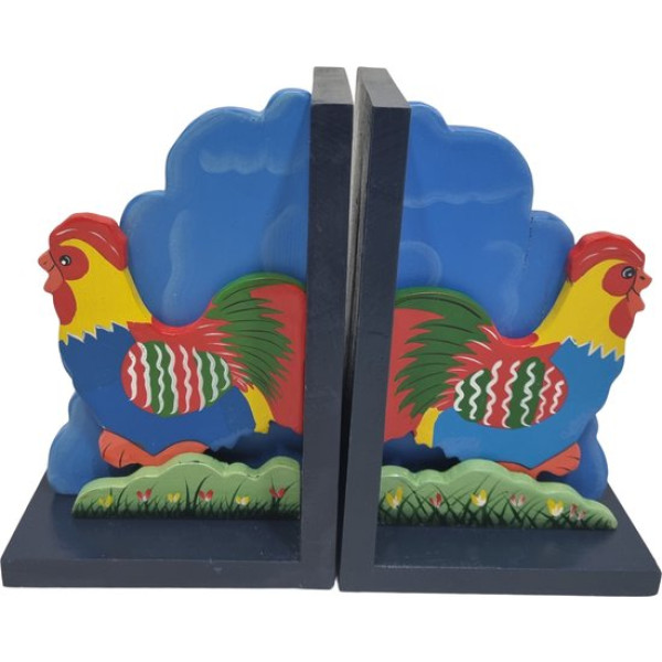8719348013802 - Boekensteun haan kip brocante afwerking