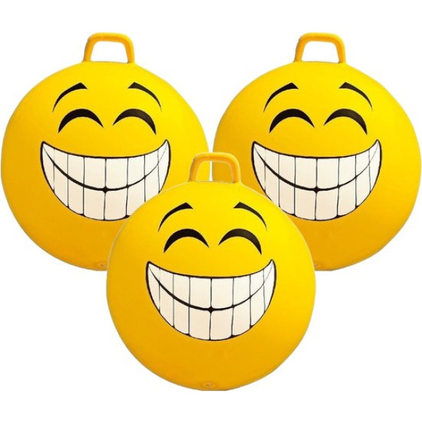 Skippybal smiley voor kinderen 65 cm geel