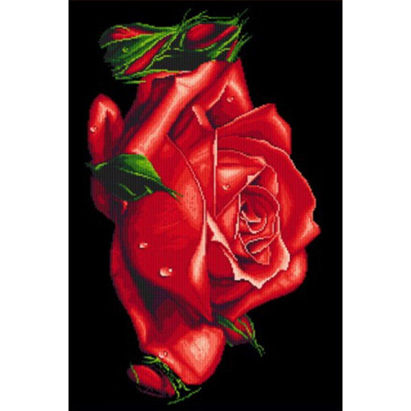 Diamond Painting - (10x15cm) - Rode Roos