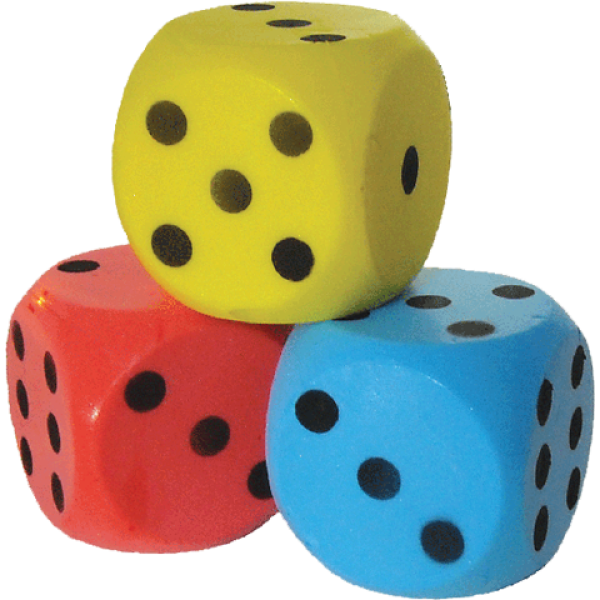 Foam dobbelsteen 16cm set van drie kleuren