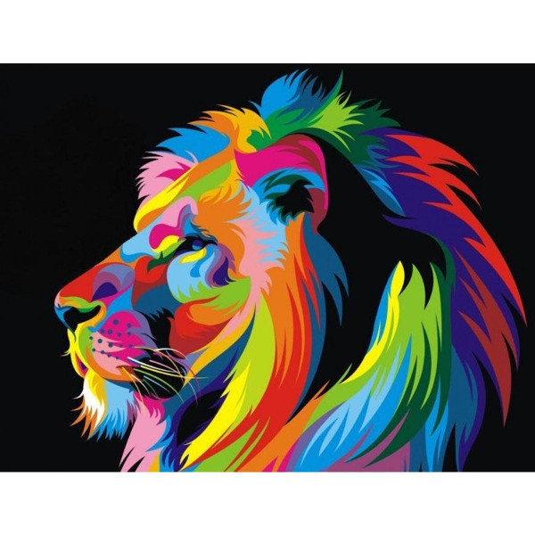 Diamond Painting - (50x40cm) - Leeuw