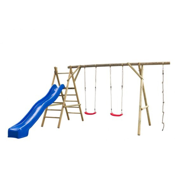 Houten Speeltoestel met Glijbaan Noortje - Blauw DS