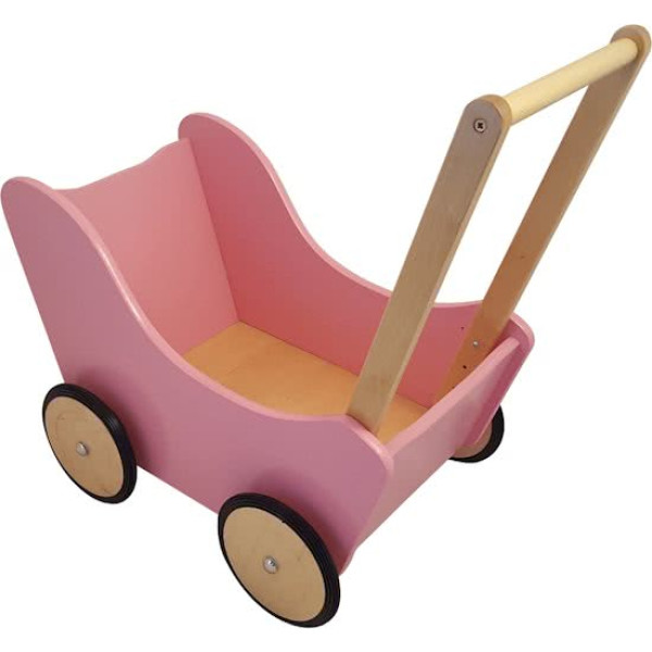 Houten Poppenwagen Fuchsia Zachtroze