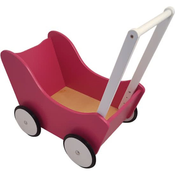 Playwood - Houten Poppenwagen fuchsia roze