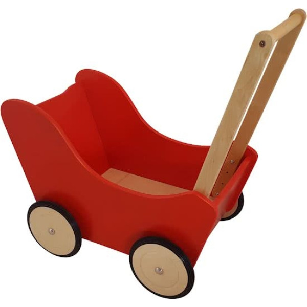 Houten Poppenwagen Rood