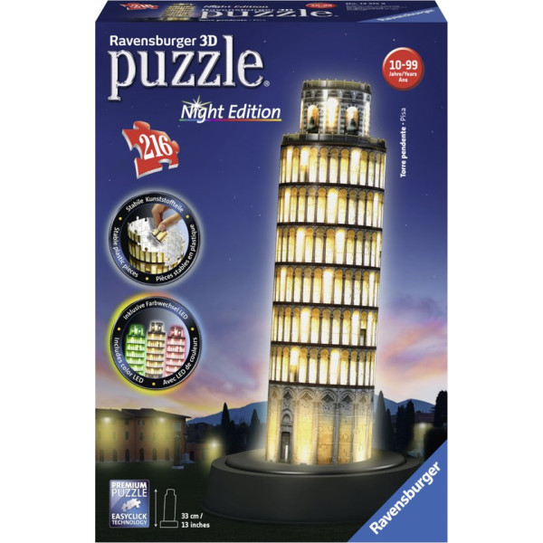 Ravensburger 3D puzzel - Toren van Pisa Night Edition (216)