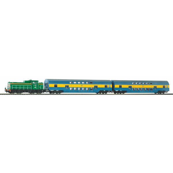 Piko H0 Startset - Poolse Diesel Locomotief SM42 + 2 Dubbeldekker wagons (97934)