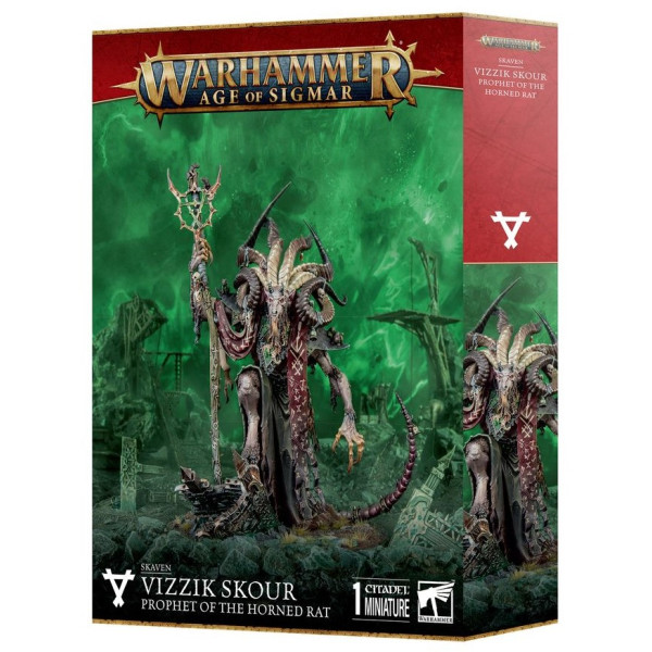 Warhammer Age of Sigmar - Skaven - Vizzik Skour Prophet of the Horned Rat (90-20)