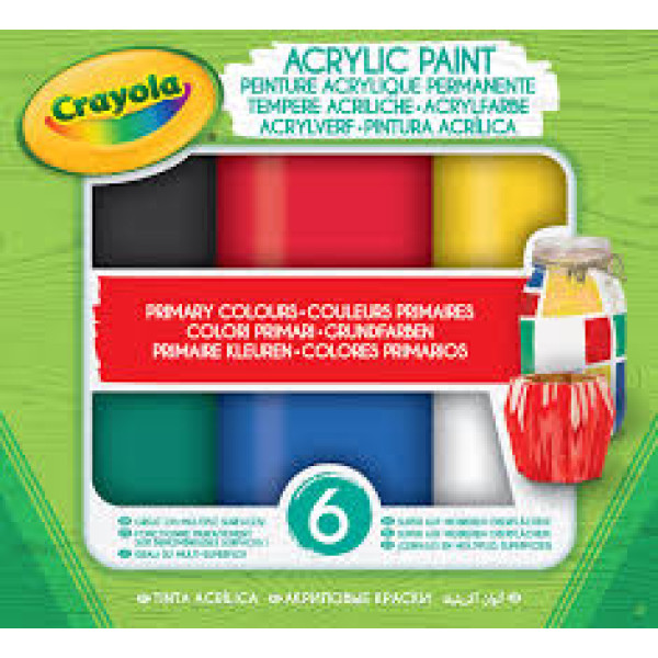 Crayola Acrylverf Primaire tinten - 6st.