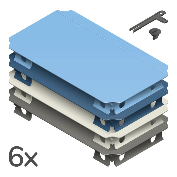 QUADRO - HALF PANELEN SET L HOME - BLAUW (6st.)