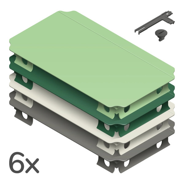 QUADRO - HALF PANELEN SET L HOME - GROEN (6st.)
