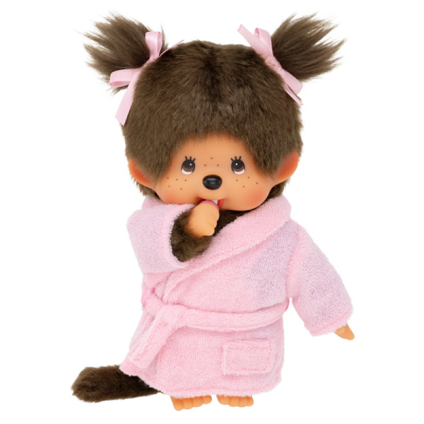 4905610203802 - Monchhichi Meisje in badjas (20cm)