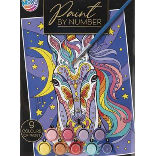paint by number - 9 kleuren verf - Paard