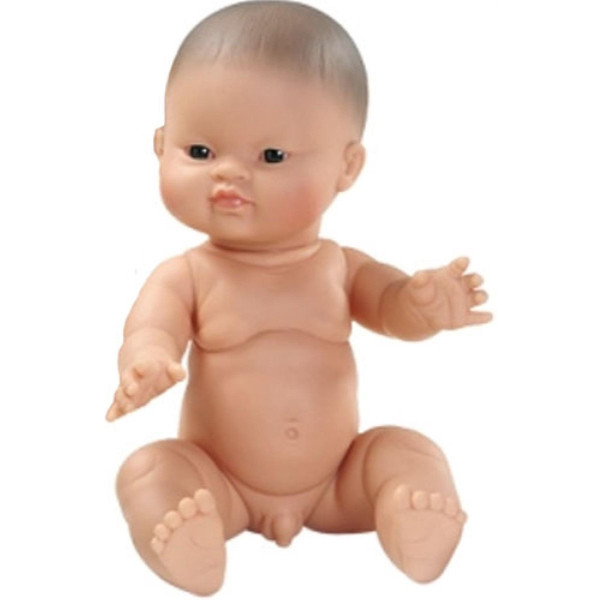 Paola Reina - Babypop Gordi Beltrán - Aziatische jongen zonder kleren (donkere ogen) - 34cm