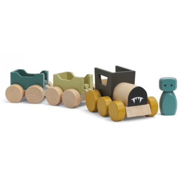 Play World - Houten Treinset Monster (4-delig)