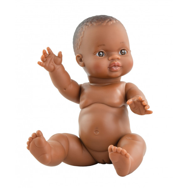 Paola Reina - Babypop Gordi Amparo - Donker meisje zonder kleren - 34cm