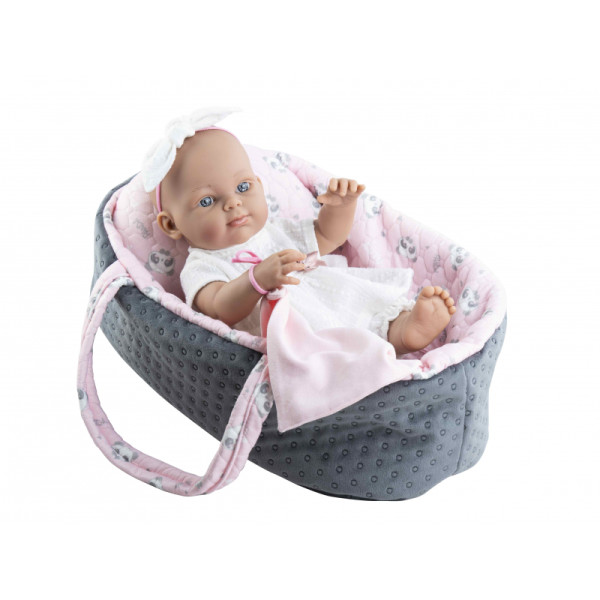Paola Reina - Babypop Minipikolines - Meisje met Reiswieg (32cm)