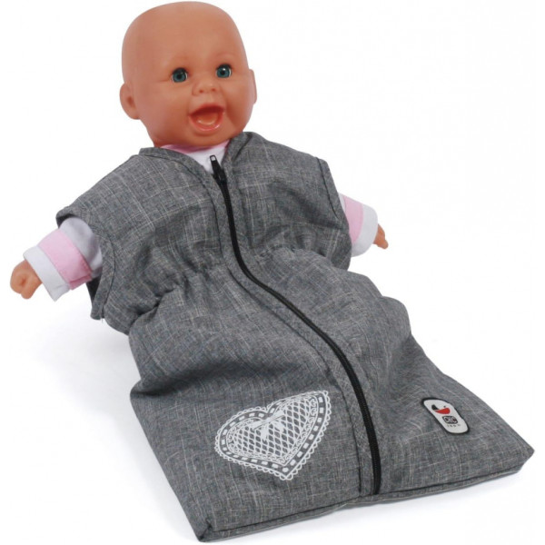 4066285792760 - Bayer Chic - Poppenslaapzak - grijs/hartje