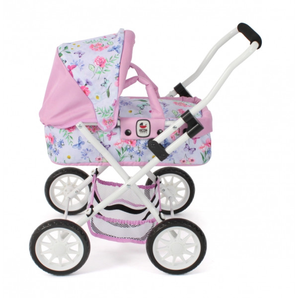 Bayer Chic - Poppenwagen Smarty (bloemen wit/roze)