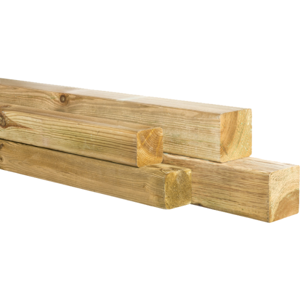 Geimpregneerde Grenen Paal 180cm (88x88mm) - Geschaafd Vierkant