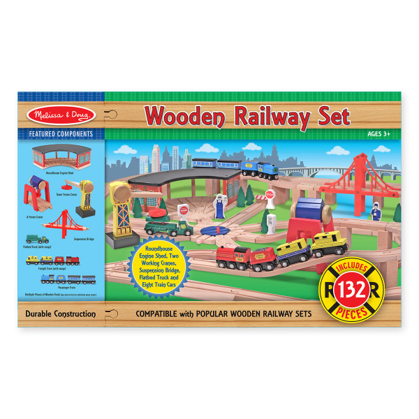 Melissa & Doug - Complete Houten Treinset (132 dlg)